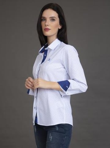 SIR RAYMOND TAILOR Blouse "Purer" wit/blauw