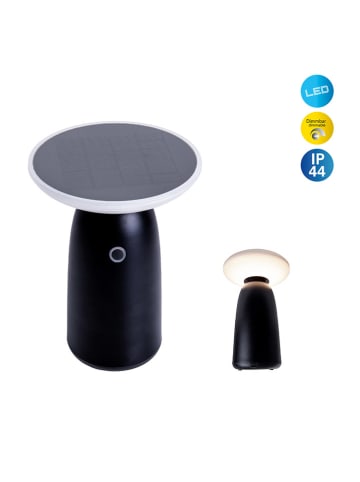 näve LED-Solarleuchte "Ada" in Schwarz - (H)22,5 x Ø 16 cm