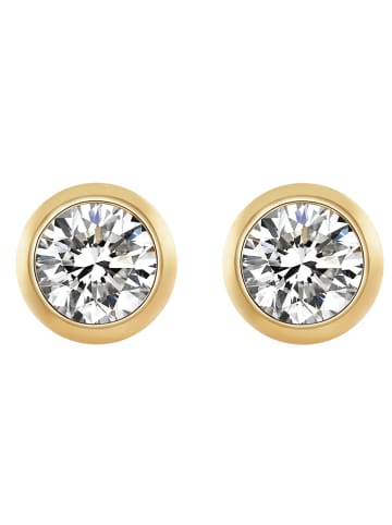 METROPOLITAN Vergulde oorstekers met Swarovski-kristallen