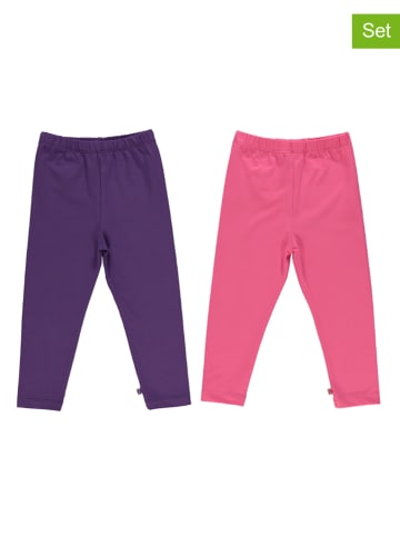 Småfolk 2-delige set: leggings paars/roze