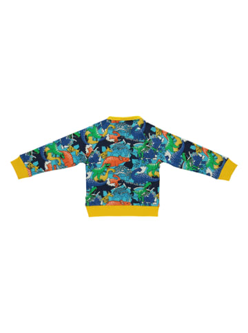 Småfolk Sweatshirt "Dinosaurier" in Blau/ Gelb