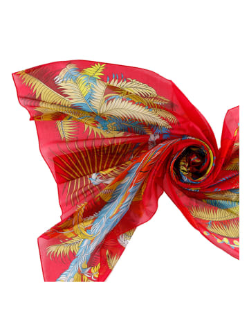 Made in Silk Zijden sjaal rood/geel - (L)190 x (B)110 cm