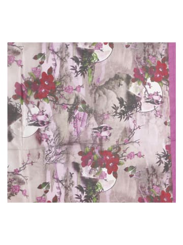 Made in Silk Zijden sjaal grijs/paars - (L)190 x (B)110 cm