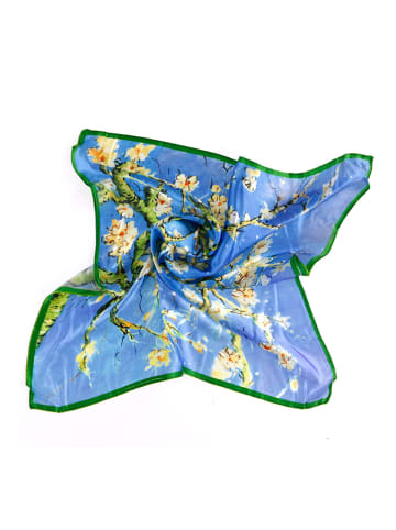 Made in Silk Zijden sjaal lichtblauw - (L)50 x (B)50 cm