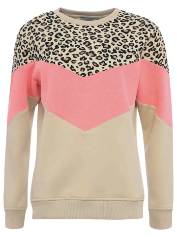 Zwillingsherz Sweatshirt "Konny" in Beige/ Pink