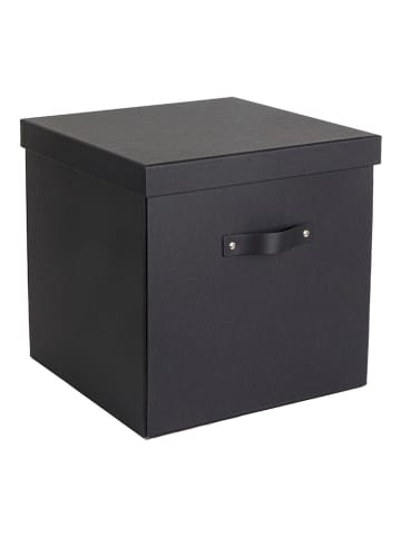 BigsoBox Pudełko "Logan" w kolorze czarnym - 31,5 x 31 x 31,5 cm