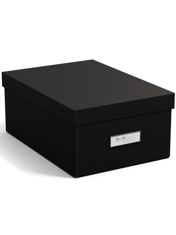 BigsoBox Pudełko "Karin" w kolorze czarnym - 31,5 x 13,5 x 22,5 cm