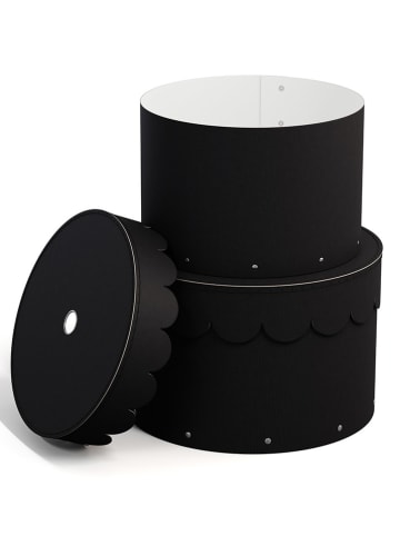 BigsoBox Pudełka (2 szt.) "Wilma" w kolorze czarnym