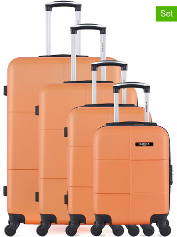 BlueStar 4-delige hardcase-trolleyset "Miami" oranje