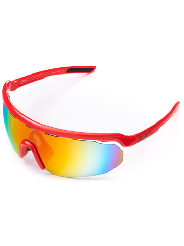 Briko Okulary sportowe unisex "Stardust 2" w kolorze czerwonym ze wzorem