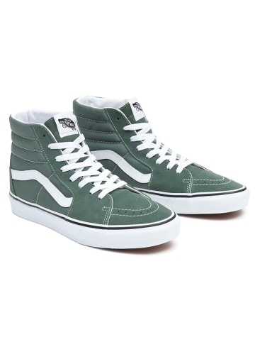 Vans Skórzane sneakersy "Sk8-Hi" w kolorze zielonym