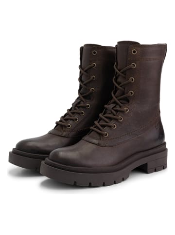 NoGRZ Leren boots "L.Woods" donkerbruin