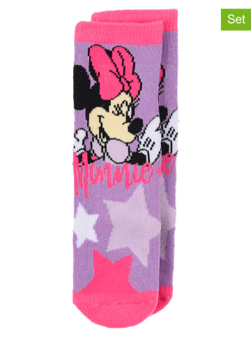 Disney Minnie Mouse 2-delige set: sokken roze/paars