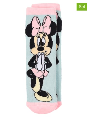 Disney Minnie Mouse 2-delige set: sokken lichtblauw/lichtroze