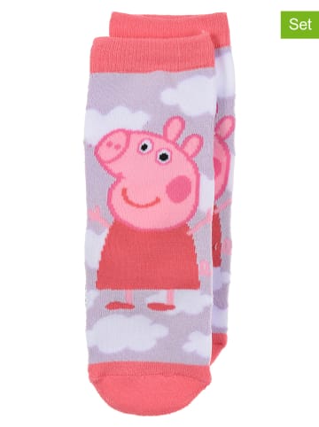 Peppa Pig 2-delige set: sokken roze/paars