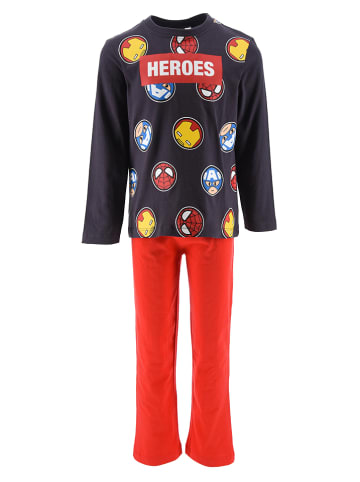Avengers Piżama w kolorze czerwono-granatowym ze wzorem