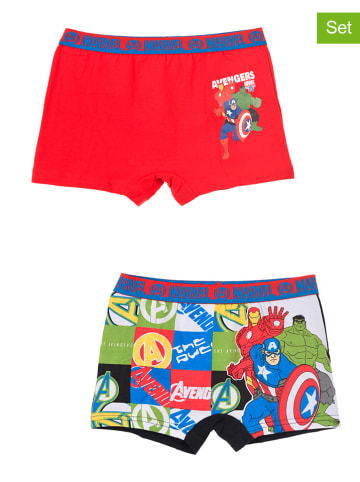 Avengers Bokserki (2 pary) w kolorze czerwonym ze wzorem