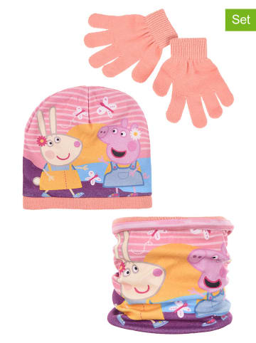 Peppa Pig 3-delige winteraccessoireset lichtroze/meerkleurig