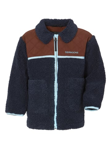 Didriksons Fleecejacke "Jagger" in Dunkelblau/ Braun