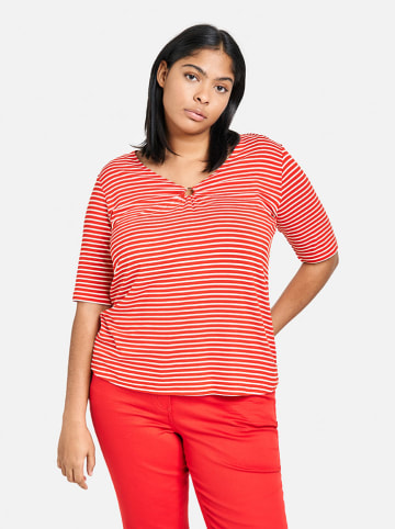 SAMOON Shirt in Rot/ Weiß