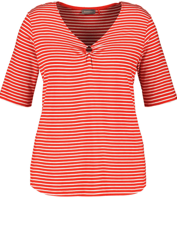 SAMOON Shirt in Rot/ Weiß