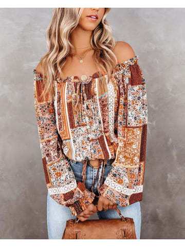 Milan Kiss Bluse in Hellbraun