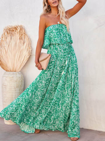 Milan Kiss Kleid in Grün/ Weiß