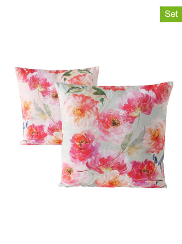 Boltze 2-delige set: kussens "Karella" lichtroze/lichtblauw - (L)45 x (B)45 cm