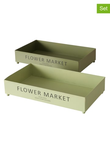 Boltze Tace (2 szt.) "Flower Market" w kolorze zielonym - 20 x 36 cm