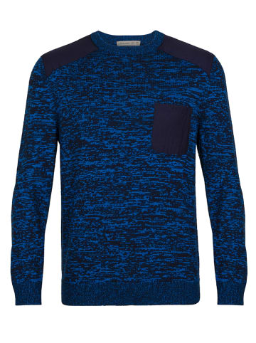 icebreaker Wollen trui "Barein Crewe" blauw/donkerblauw