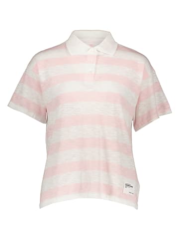 Herrlicher Poloshirt in Rosa/ Weiß