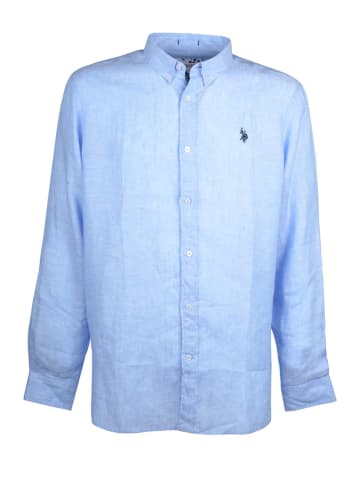 U.S. Polo Assn. Lniana koszula - Regular fit - w kolorze błękitnym