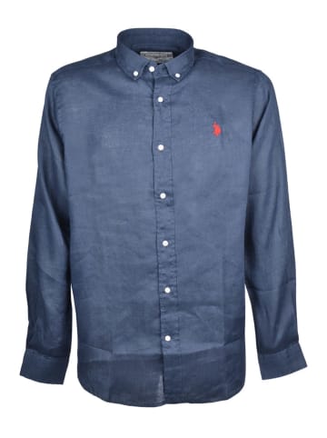 U.S. Polo Assn. Linnen blouse - regular fit - donkerblauw