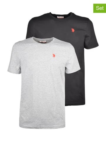 U.S. Polo Assn. Koszulki (2 szt.) w kolorze szarym i czarnym