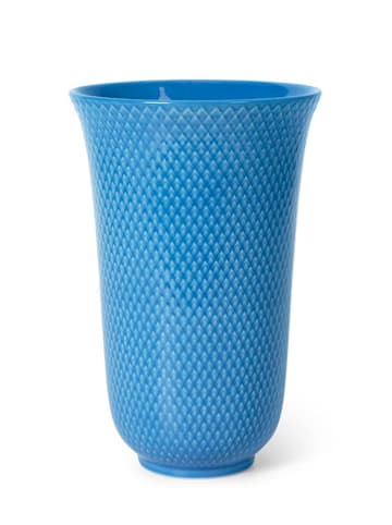 LYNGBY Vaas "Rhombe" blauw - (H)20 x Ø 13,5 cm