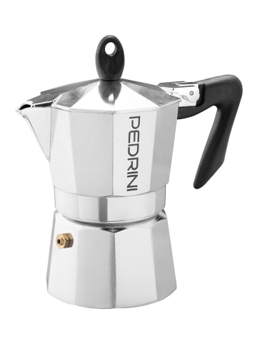 Pedrini Espressokoker "Cafetiera" zilverkleurig/zwart- 3 koppen