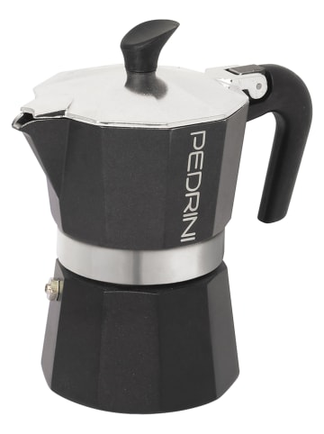 Pedrini Espressokoker "Aroma" antraciet/zilverkleurig- 3 koppen