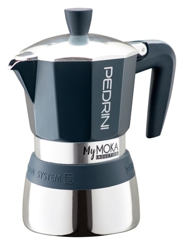 Pedrini Espressokocher "My Moka" in Schwarz/ Silber - 6 Tassen