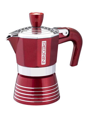 Pedrini Espressokoker "Infinity Passion" rood/zilverkleurig - 1 kop