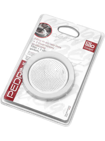 Pedrini Espressokocher-Filter mit Dichtung in Silber - 2 Tassen