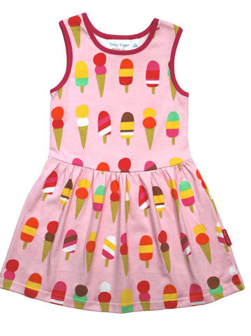 Toby Tiger Sukienka w kolorze jasnoróżowym ze wzorem