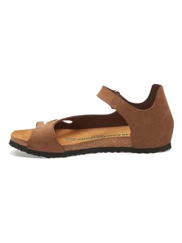 Comfortfusse Leren sandalen lichtbruin