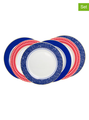 Ard'time 6er-Set: Speiseteller "Circus" in Blau/ Rot - Ø 26 cm