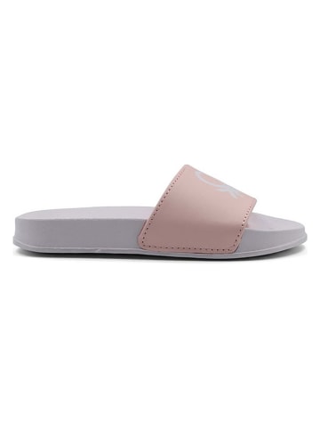 Benetton Pantoletten in Weiß/ Rosa