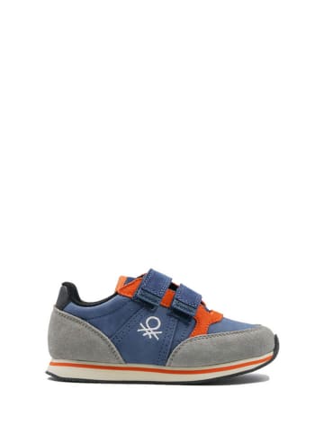 Benetton Sneakers in Grau/ Blau/ Orange