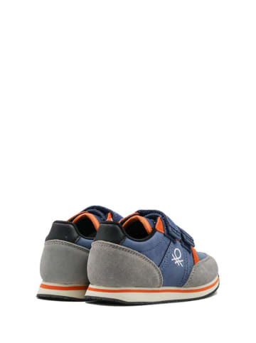 Benetton Sneakers in Grau/ Blau/ Orange