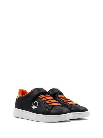 Benetton Sneakersy w kolorze biało-czarno-pomarańczowym