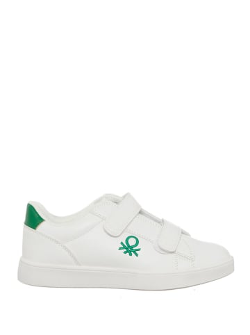 Benetton Sneakers in Weiß/ Grün
