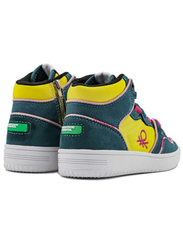 Benetton Sneakers petrol/geel