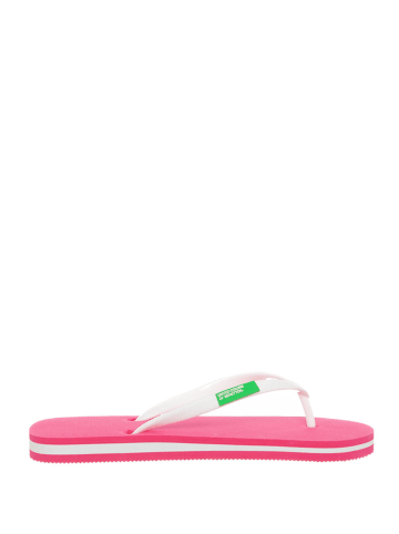 Benetton Zehentrenner in Pink/ Weiß